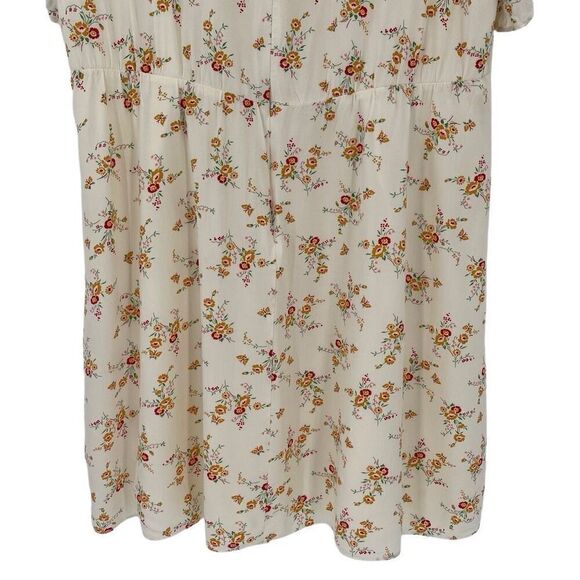 Madewell Loop Trim Mini Dress Short Sleeve Windowpane Floral Cream Women 12 - Picture 6 of 9